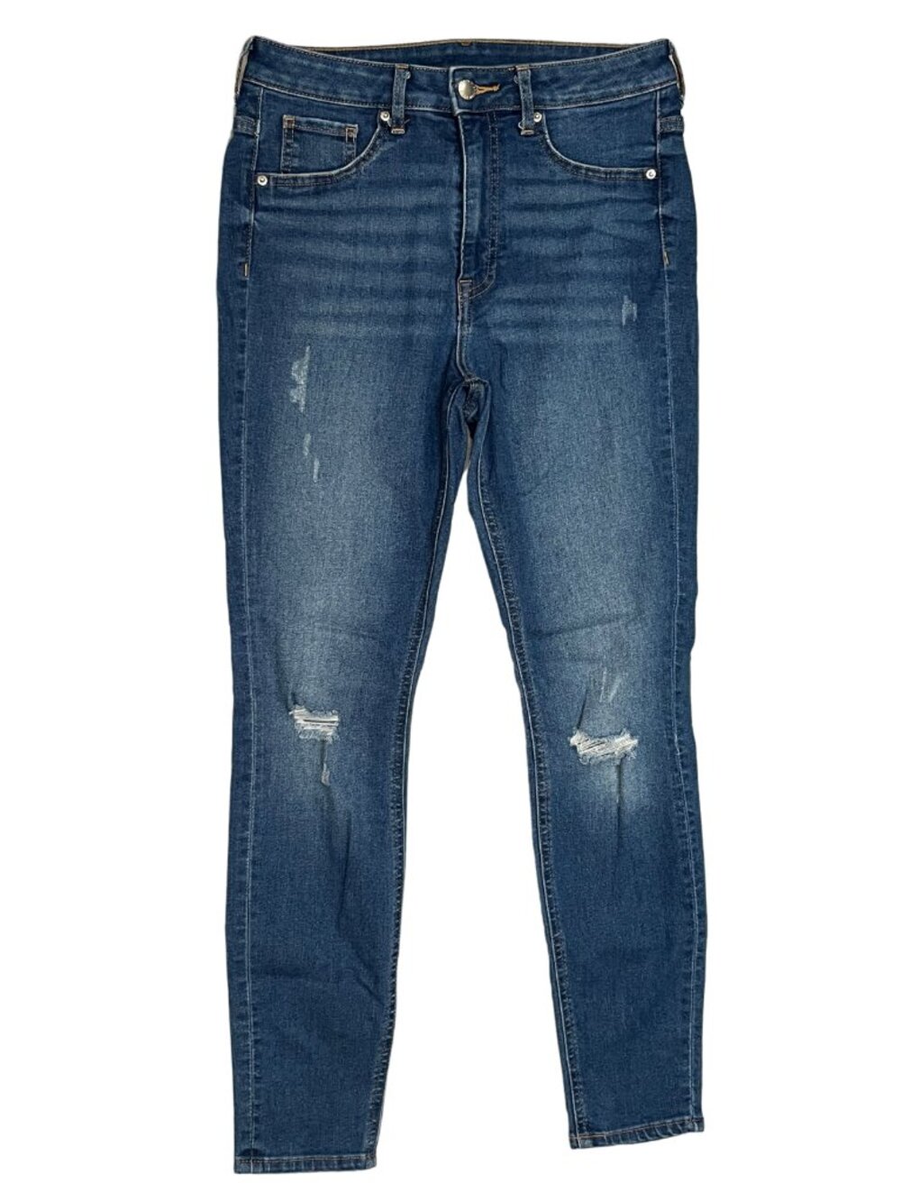 H&M Curvy Fit Jeggings Distressed Skinny Jeans Women's Size 6 Stretch Denim
